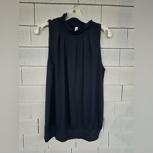 Long navy mock neck tank top size large